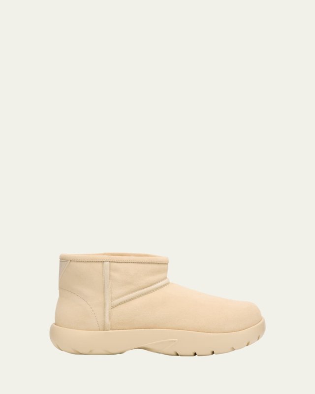 Snap Suede Shearling Winter Booties